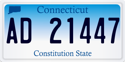CT license plate AD21447