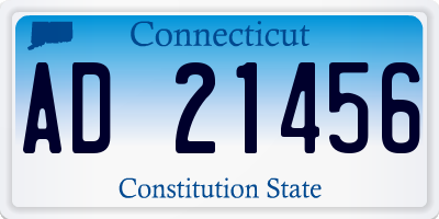 CT license plate AD21456