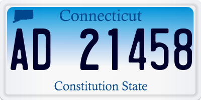 CT license plate AD21458