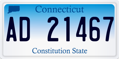 CT license plate AD21467