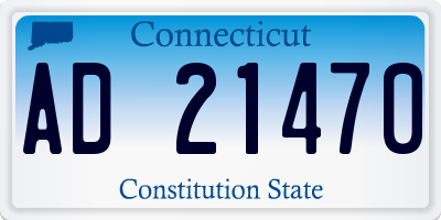 CT license plate AD21470