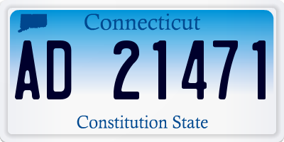 CT license plate AD21471