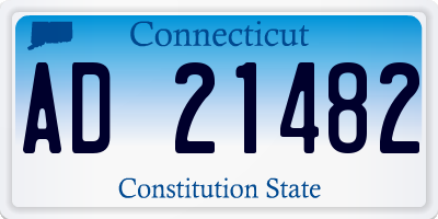 CT license plate AD21482