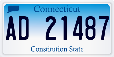 CT license plate AD21487