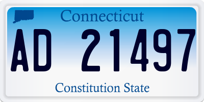 CT license plate AD21497