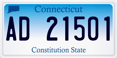CT license plate AD21501