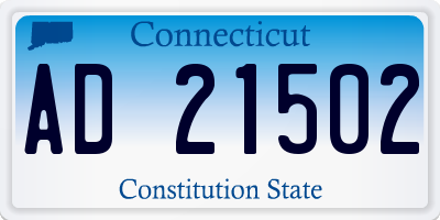CT license plate AD21502