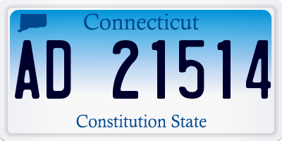 CT license plate AD21514