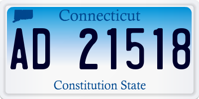 CT license plate AD21518
