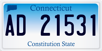 CT license plate AD21531