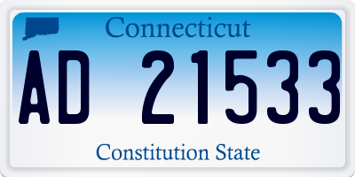 CT license plate AD21533