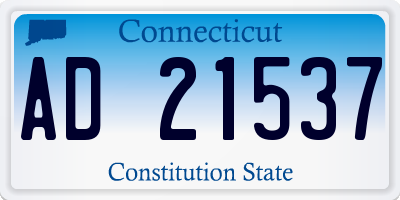 CT license plate AD21537
