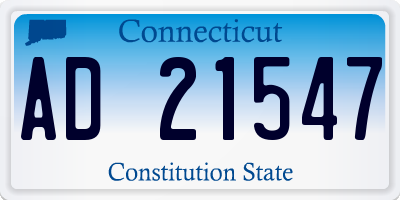 CT license plate AD21547