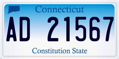 CT license plate AD21567