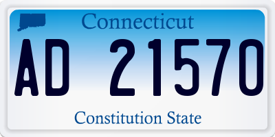 CT license plate AD21570