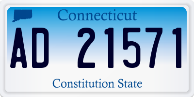 CT license plate AD21571