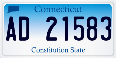 CT license plate AD21583