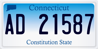 CT license plate AD21587