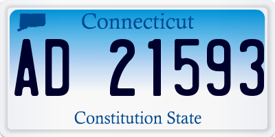 CT license plate AD21593