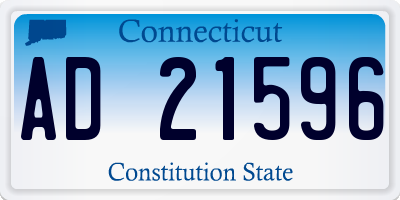 CT license plate AD21596