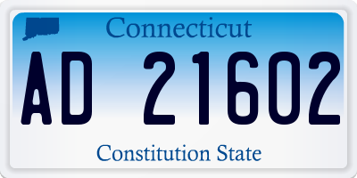 CT license plate AD21602