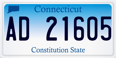 CT license plate AD21605