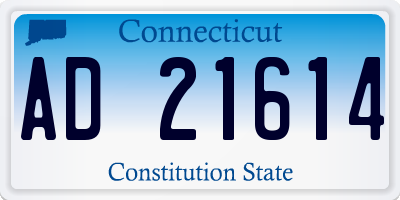 CT license plate AD21614