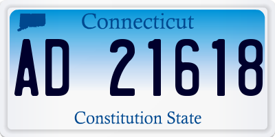 CT license plate AD21618