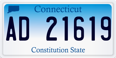CT license plate AD21619