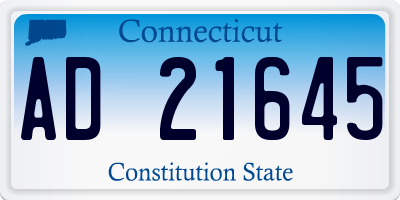 CT license plate AD21645