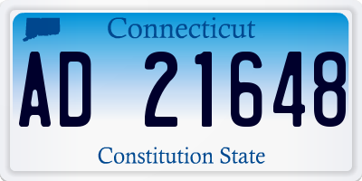 CT license plate AD21648