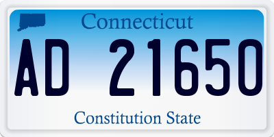CT license plate AD21650