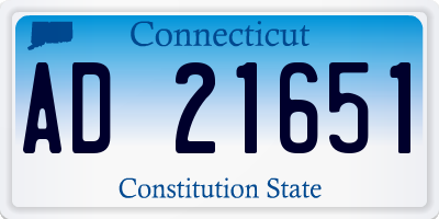 CT license plate AD21651