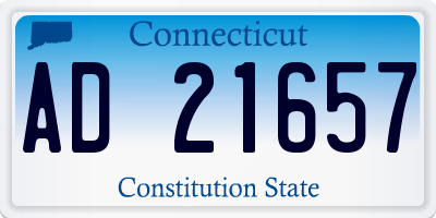 CT license plate AD21657