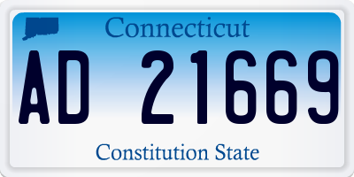 CT license plate AD21669