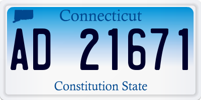 CT license plate AD21671