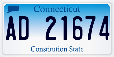 CT license plate AD21674