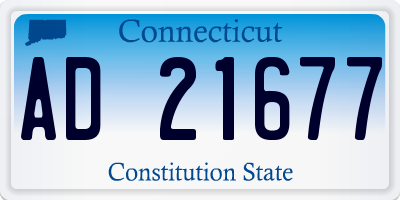 CT license plate AD21677