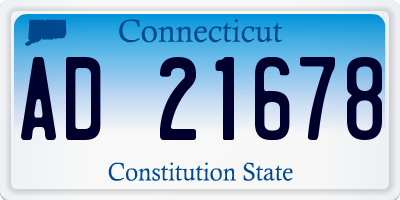 CT license plate AD21678