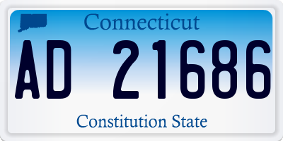 CT license plate AD21686