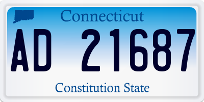 CT license plate AD21687