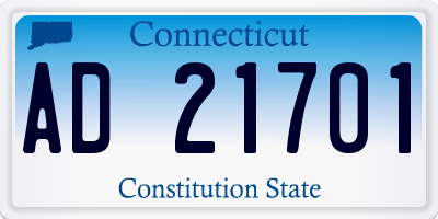 CT license plate AD21701