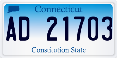 CT license plate AD21703