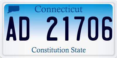 CT license plate AD21706
