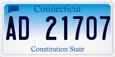 CT license plate AD21707