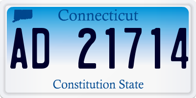 CT license plate AD21714