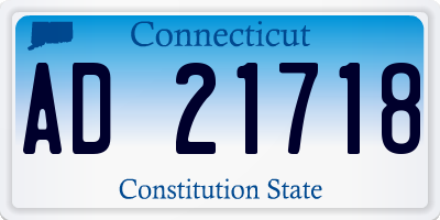 CT license plate AD21718