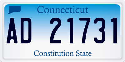 CT license plate AD21731