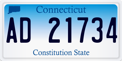 CT license plate AD21734