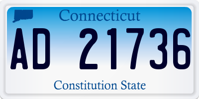 CT license plate AD21736